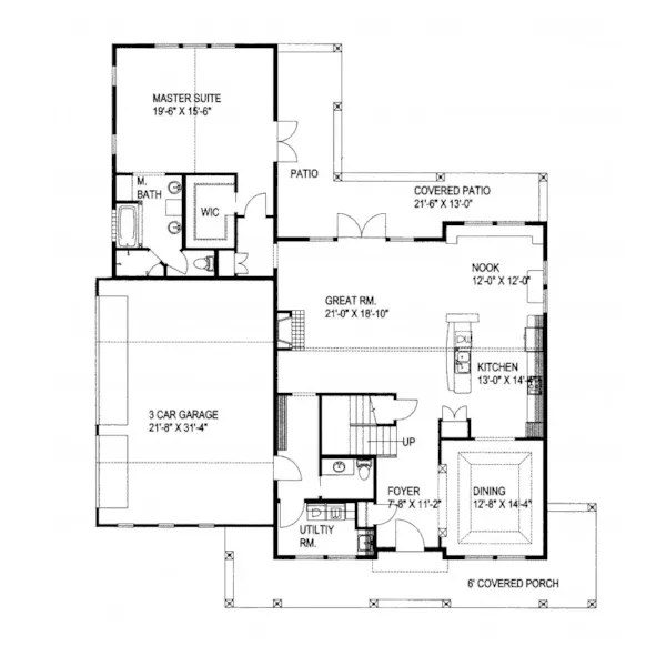 Vacation House Plan First Floor - McCoy Arts And Crafts Home 088D-0341 - Shop House Plans and More