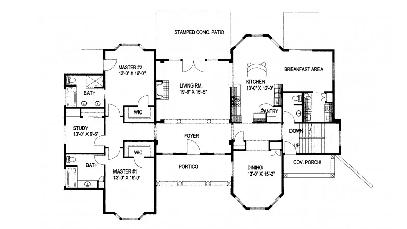 Luxury House Plan First Floor - Bowie Plantation Home 088D-0342 - Search House Plans and More
