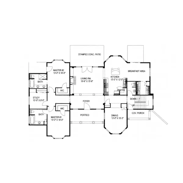 Luxury House Plan First Floor - Bowie Plantation Home 088D-0342 - Search House Plans and More