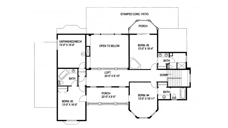 Plantation House Plan Second Floor - Bowie Plantation Home 088D-0342 - Search House Plans and More