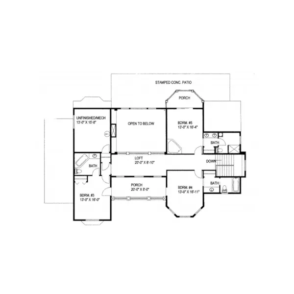 Luxury House Plan Second Floor - Bowie Plantation Home 088D-0342 - Search House Plans and More