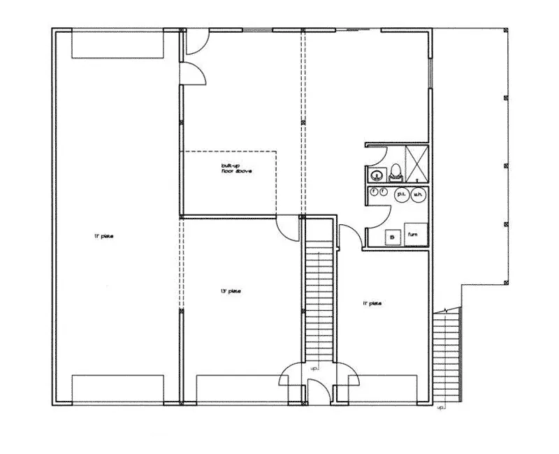 Lake House Plan Lower Level Floor - Deltaview Country Home 088D-0343 - Search House Plans and More
