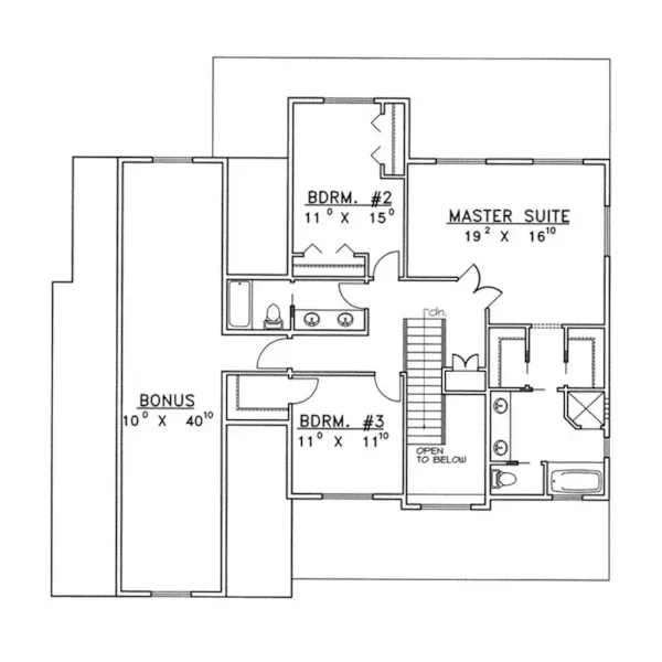 Shingle House Plan Second Floor - Schonfield Country Home 088D-0344 - Shop House Plans and More