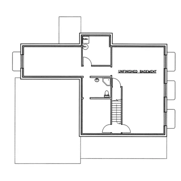 Shingle House Plan Lower Level Floor - Schonfield Country Home 088D-0344 - Shop House Plans and More