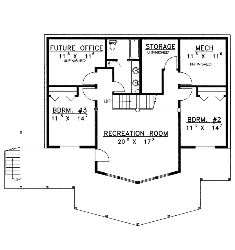 Luxury House Plan Lower Level Floor - Bonanza A-Frame Cabin Lake Home 088D-0346 - Search House Plans and More