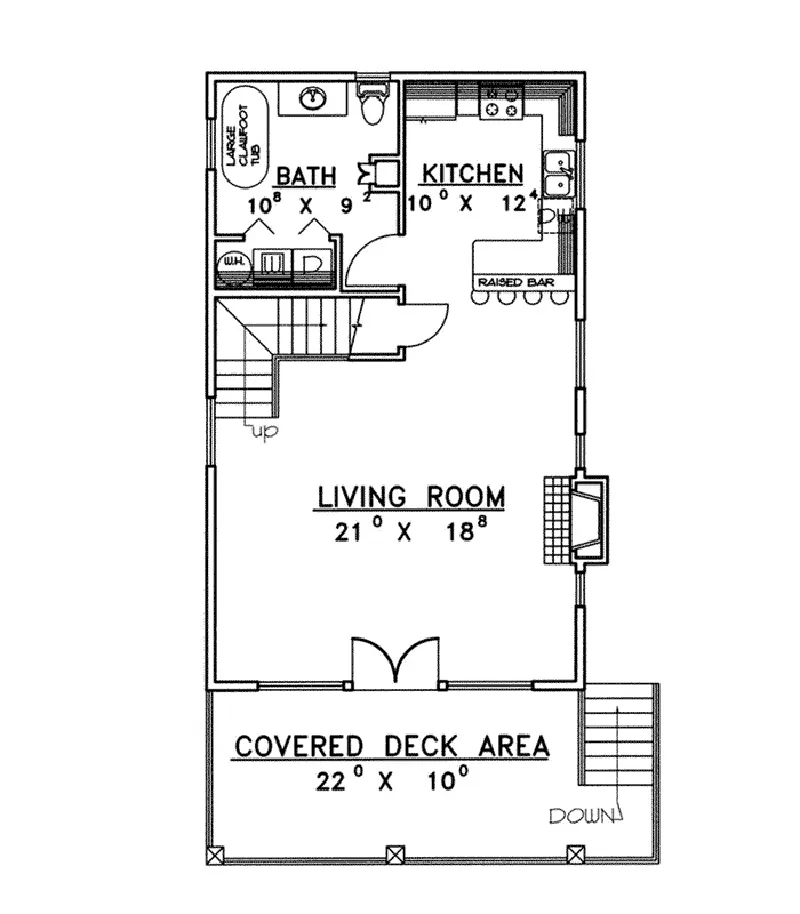 Arts & Crafts House Plan First Floor - Durango Bay Vacation Home 088D-0347 - Search House Plans and More