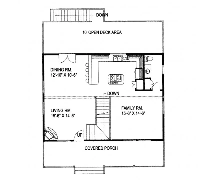 Craftsman House Plan First Floor - Silver Cliff Mountain Home 088D-0348 - Shop House Plans and More