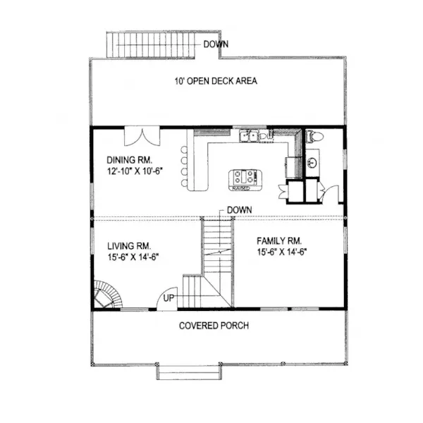 Mountain House Plan First Floor - Silver Cliff Mountain Home 088D-0348 - Shop House Plans and More