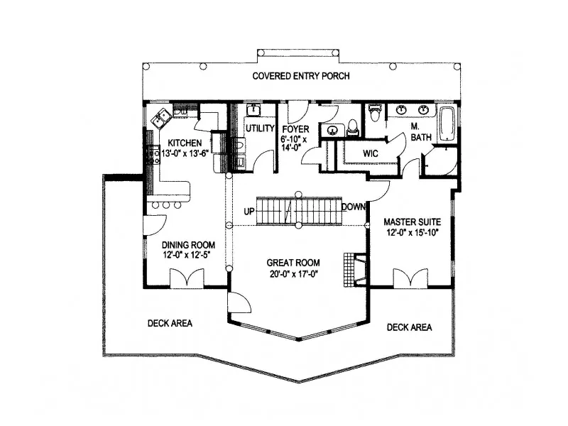 Contemporary House Plan First Floor - Salida Peak Mountain Home 088D-0353 - Shop House Plans and More