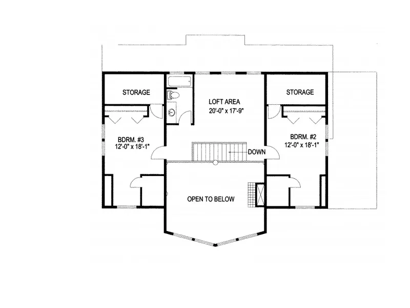 Bungalow House Plan Second Floor - Salida Peak Mountain Home 088D-0353 - Shop House Plans and More