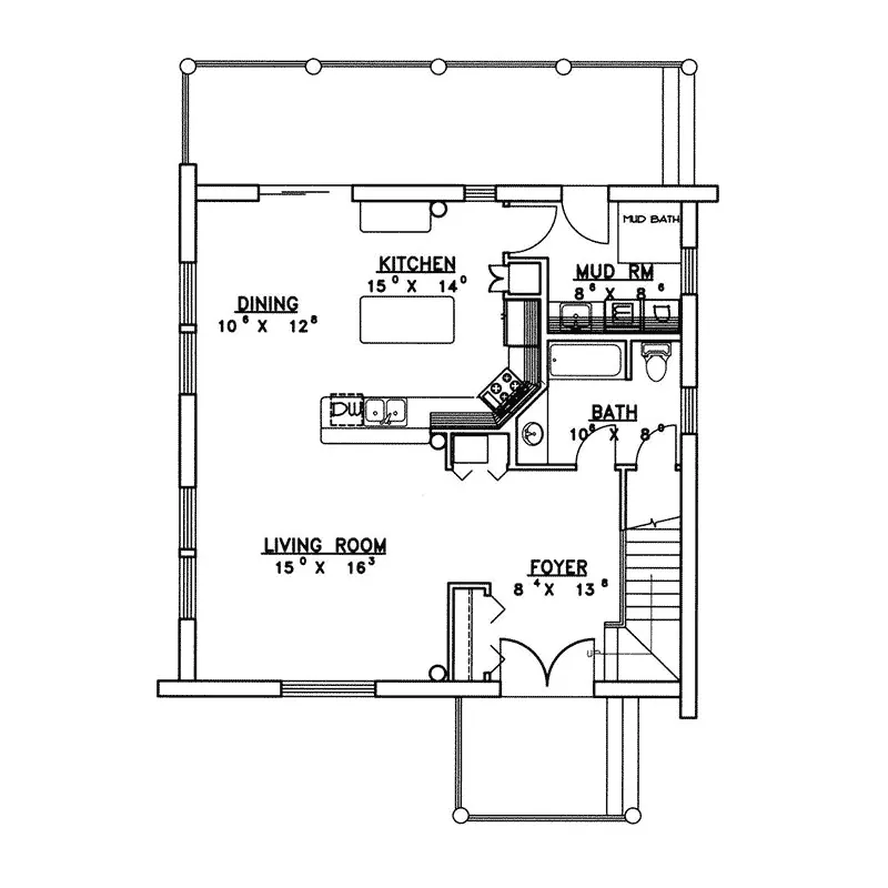 Country House Plan First Floor - Almont Contemporary Home 088D-0356 - Search House Plans and More