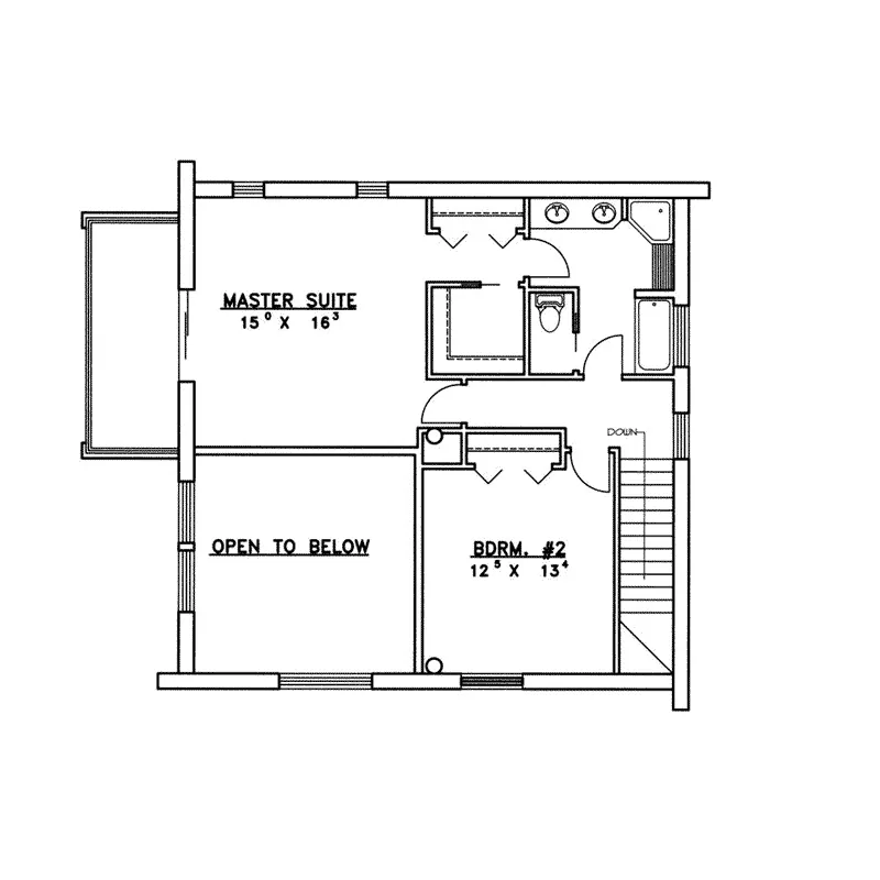 Vacation House Plan Second Floor - Almont Contemporary Home 088D-0356 - Search House Plans and More