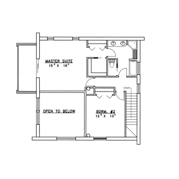 Log Cabin House Plan Second Floor - Almont Contemporary Home 088D-0356 - Search House Plans and More