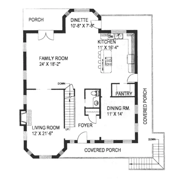 Country House Plan First Floor - Winter Park Mountain Home 088D-0358 - Shop House Plans and More