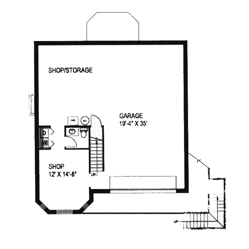 Vacation House Plan Lower Level Floor - Winter Park Mountain Home 088D-0358 - Shop House Plans and More