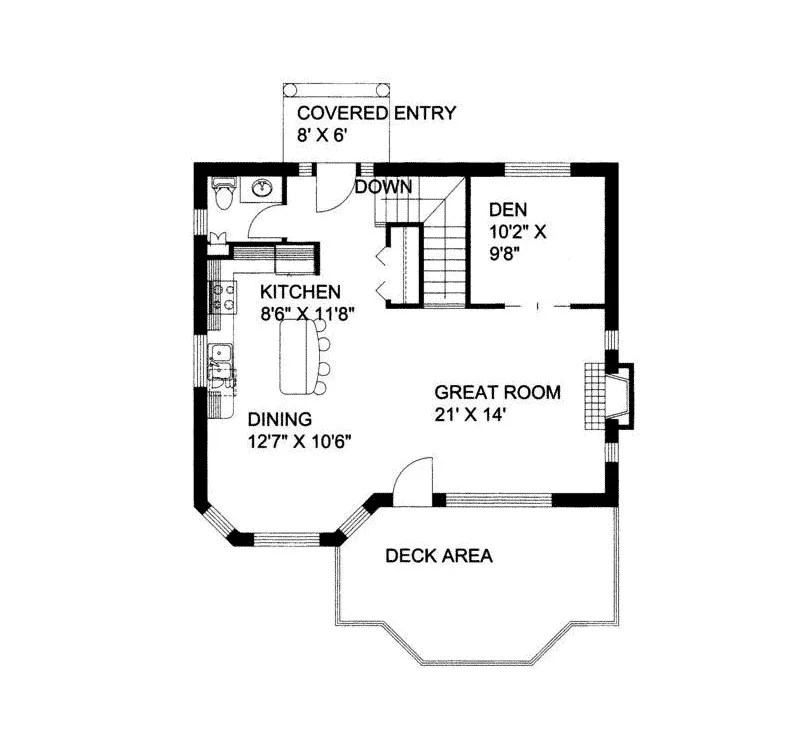 Traditional House Plan First Floor - Hudson Heights Mountain Home 088D-0361 - Search House Plans and More