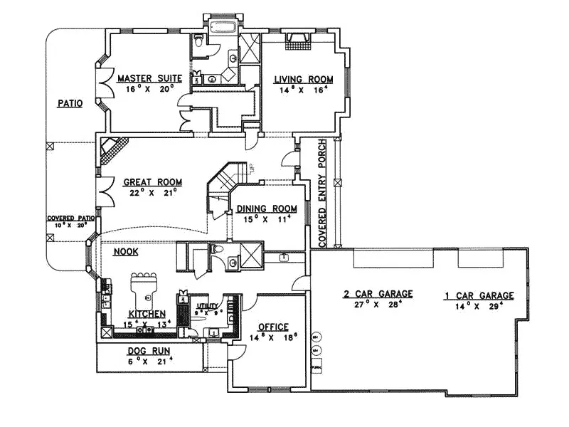 Luxury House Plan First Floor - Seychelle Sunbelt Luxury Home 088D-0365 - Shop House Plans and More