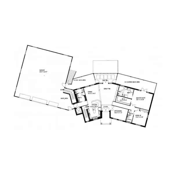 Neoclassical House Plan First Floor - Burdeau Luxury Ranch Home 088D-0366 - Search House Plans and More