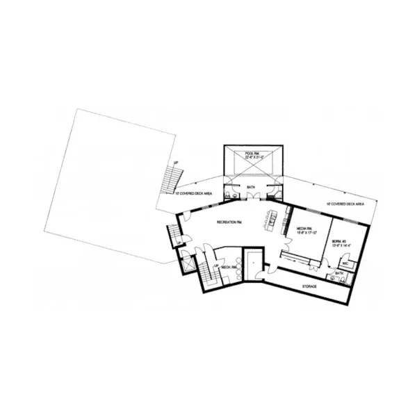 Neoclassical House Plan Lower Level Floor - Burdeau Luxury Ranch Home 088D-0366 - Search House Plans and More