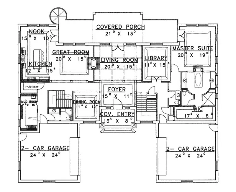 Lake House Plan First Floor - Glade Hills Rustic Luxury Home 088D-0367 - Search House Plans and More