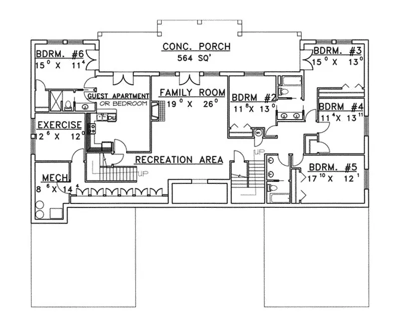 Luxury House Plan Lower Level Floor - Glade Hills Rustic Luxury Home 088D-0367 - Search House Plans and More
