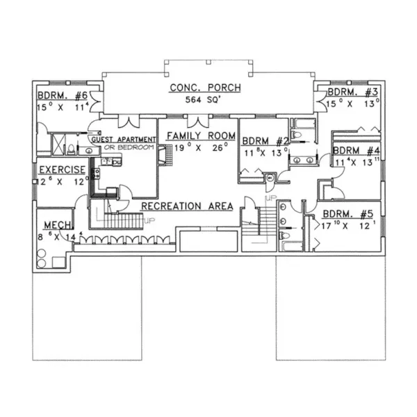 Craftsman House Plan Lower Level Floor - Glade Hills Rustic Luxury Home 088D-0367 - Search House Plans and More