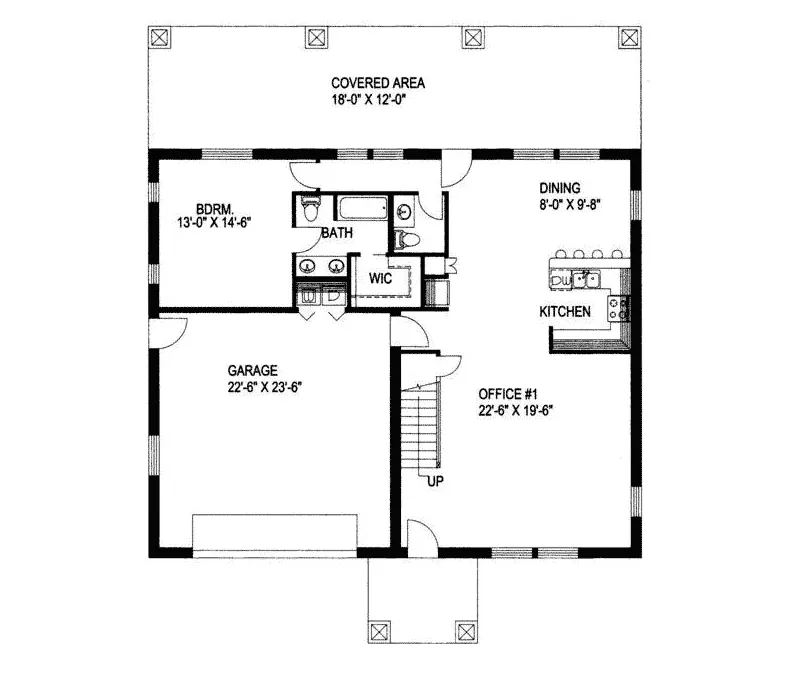 Country House Plan First Floor - Gilbert Bay Sunbelt Home 088D-0369 - Search House Plans and More