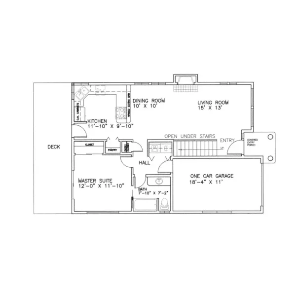 Vacation House Plan First Floor - Spring Bay Country Lake Home 088D-0370 - Shop House Plans and More