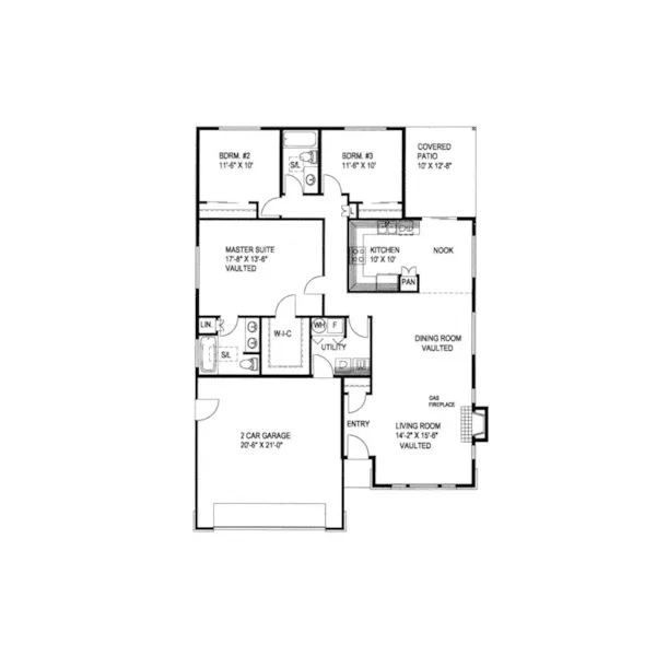 Contemporary House Plan First Floor - Bridgeland Contemporary Home 088D-0372 - Search House Plans and More