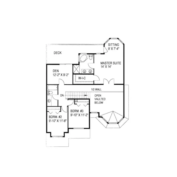 Contemporary House Plan Second Floor - Brook Point Lake Home 088D-0373 - Search House Plans and More