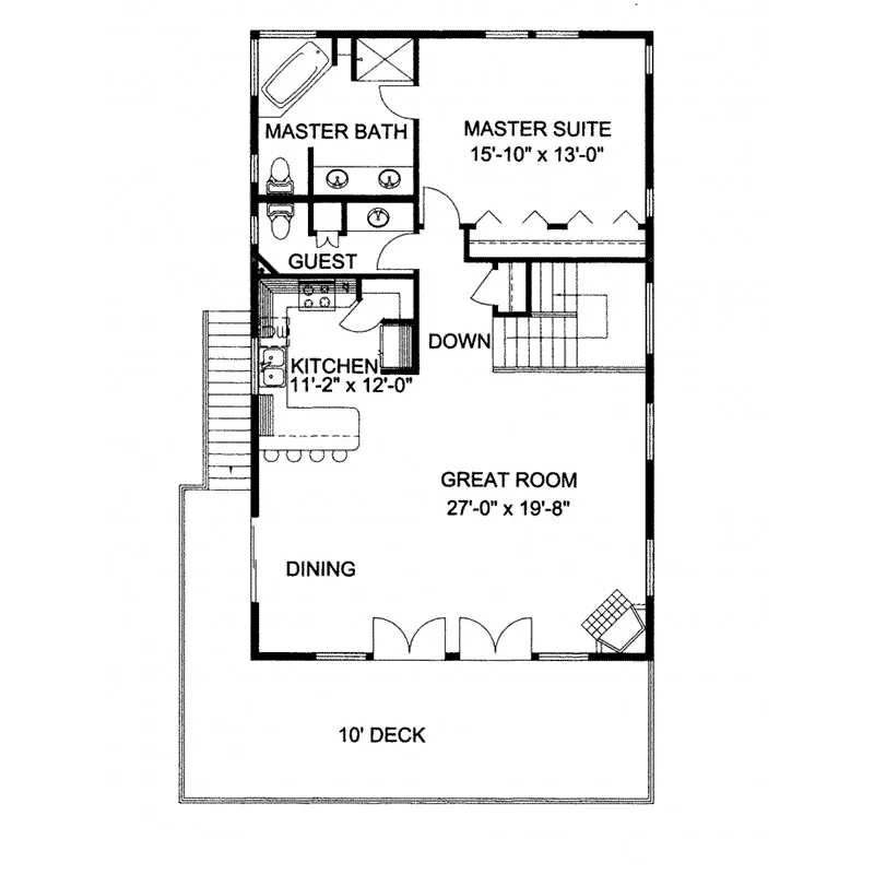 Contemporary House Plan First Floor - Brendel Cliffs A-Frame Home 088D-0375 - Search House Plans and More