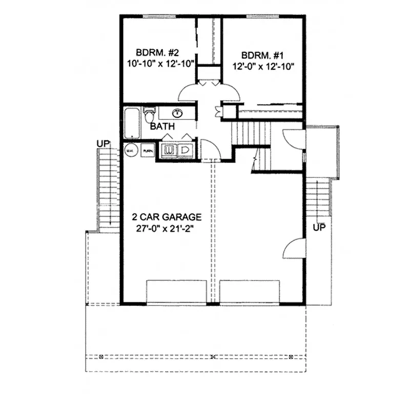 Rustic House Plan Lower Level Floor - Brendel Cliffs A-Frame Home 088D-0375 - Search House Plans and More