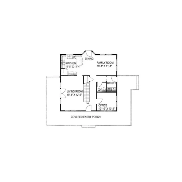 Traditional House Plan First Floor - Greenriver Farmhouse 088D-0376 - Search House Plans and More