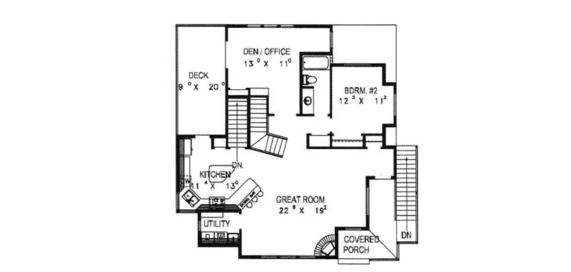 Florida House Plan First Floor - Dogwood Lake Sunbelt Home 088D-0377 - Search House Plans and More