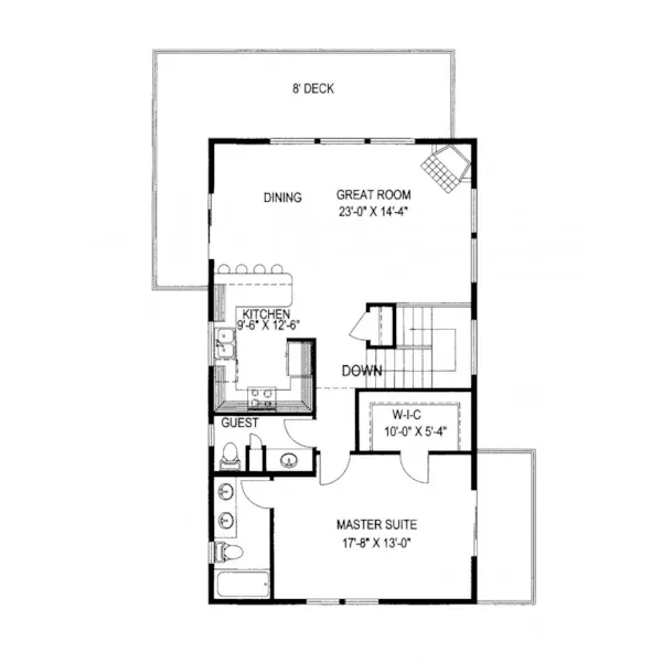 Country House Plan First Floor - Castle Dale Lake Home 088D-0378 - Search House Plans and More