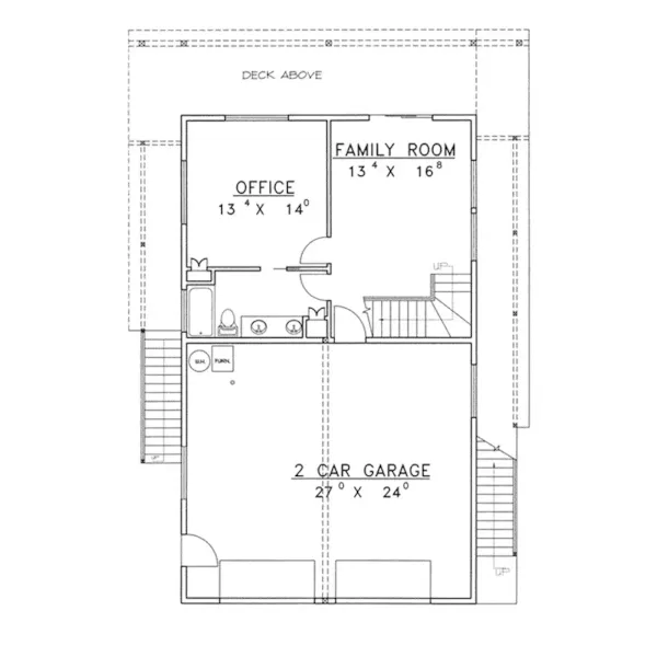 Lake House Plan Lower Level Floor - Valleyspring Ranch Home 088D-0381 - Shop House Plans and More