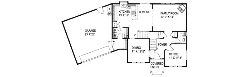 Traditional House Plan First Floor - Birdseye Craftsman Home 088D-0383 - Search House Plans and More