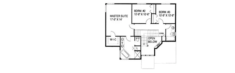 Contemporary House Plan Second Floor - Birdseye Craftsman Home 088D-0383 - Search House Plans and More