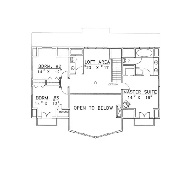 Traditional House Plan Second Floor - Mayfield Rustic Bungalow Home 088D-0389 - Shop House Plans and More