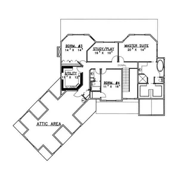 Luxury House Plan Second Floor - O'Toole Luxury Tudor Home 088D-0393 - Shop House Plans and More