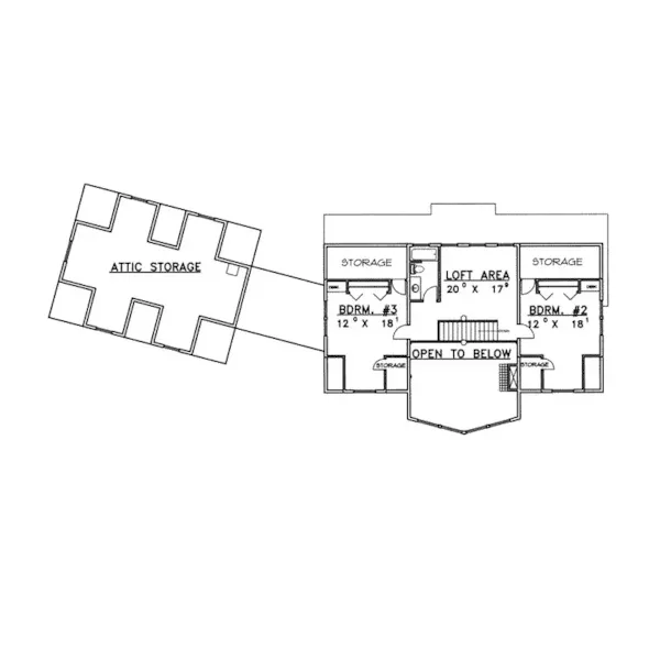 Lake House Plan Second Floor - Stansbury Lake Waterfront Home 088D-0395 - Shop House Plans and More