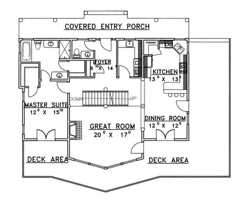 Lake House Plan First Floor - Incline Village Mountain Home 088D-0396 - Search House Plans and More