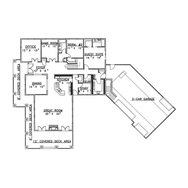 Luxury House Plan First Floor - Mercer Luxury Craftsman Home 088D-0397 - Shop House Plans and More