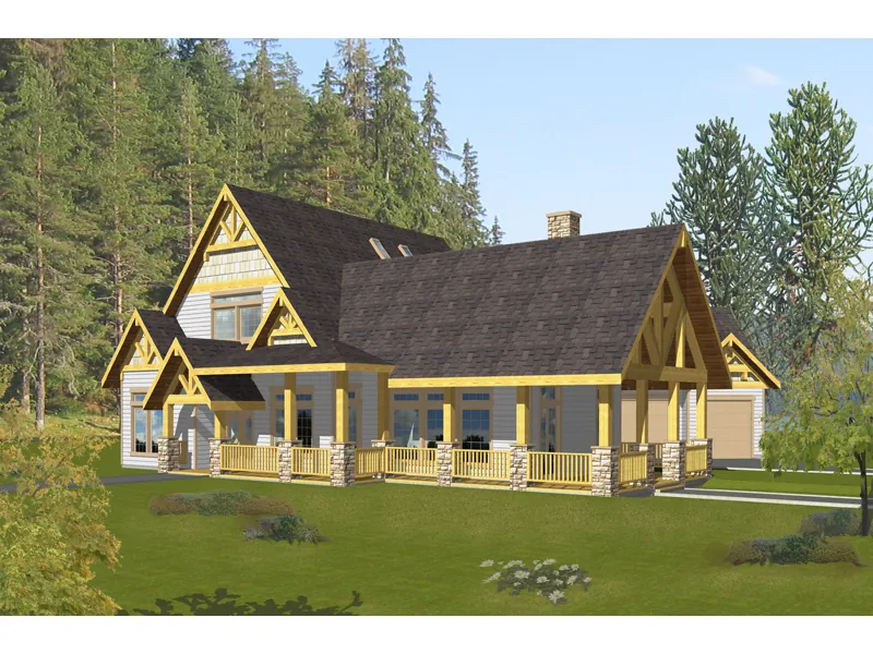 Craftsman House Plan Front of Home - Mercer Luxury Craftsman Home 088D-0397 - Shop House Plans and More