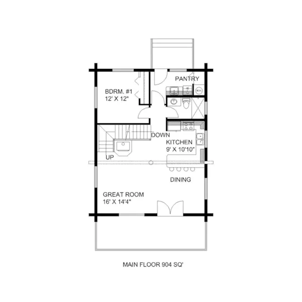 First Floor - Douglas Bluff Log Home 088D-0399 - Shop House Plans and More