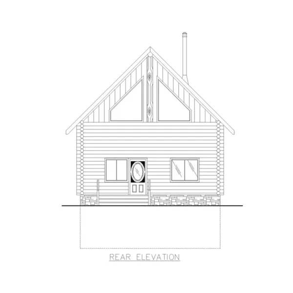 Rear Elevation - Douglas Bluff Log Home 088D-0399 - Shop House Plans and More