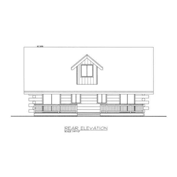 Rear Elevation - Trout Stream Log Home 088D-0401 - Shop House Plans and More