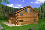 Log Cabin House Plan Front of Home - 088D-0404 - Shop House Plans and More