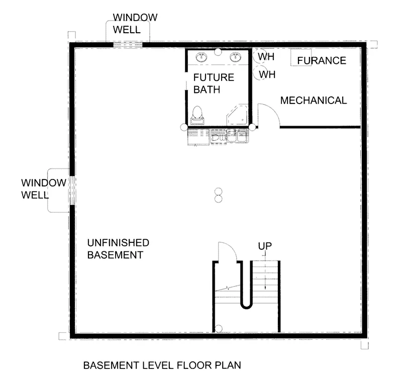 Log Cabin House Plan Lower Level Floor - 088D-0404 - Shop House Plans and More