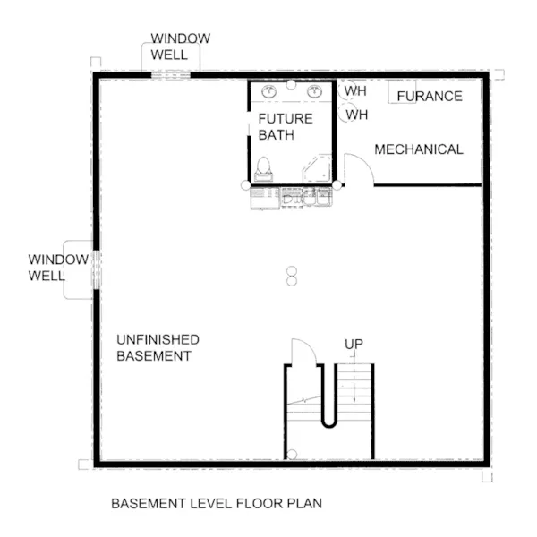 Log Cabin House Plan Lower Level Floor - Bent Creek Log Home 088D-0404 - Shop House Plans and More